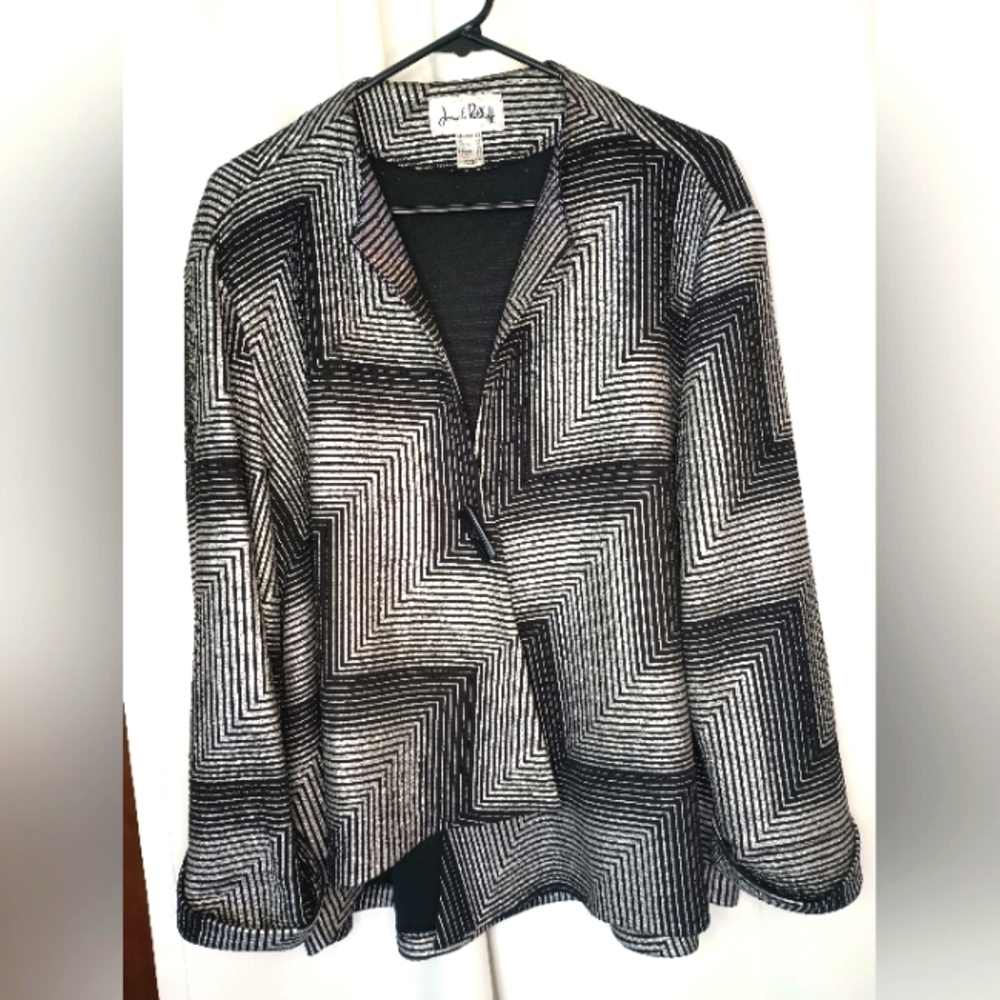 Joseph Ribkoff Black and White Patterned Blazer